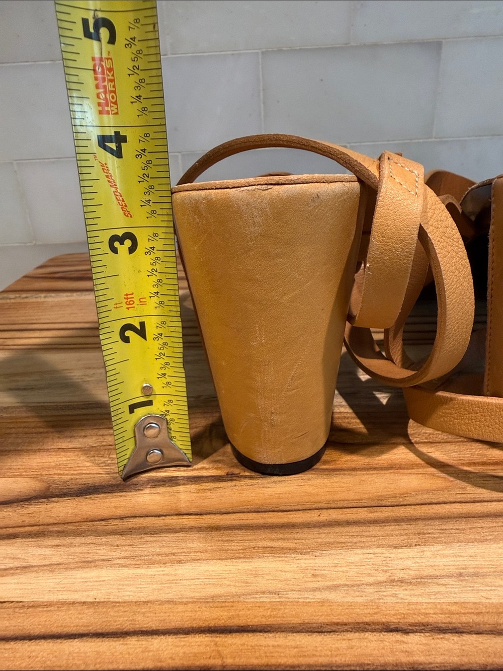 Robert Clergerie Tan Leather Strappy Ankle-Heel Sandals - Picture 11 of 11